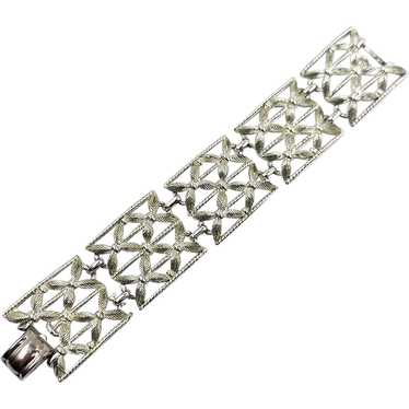Coro Pegasus Silver Wide Link Bracelet