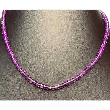 Faceted Amethyst and 14k Gold Necklace