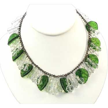 Crystal Glass Leaf  Necklace - image 1