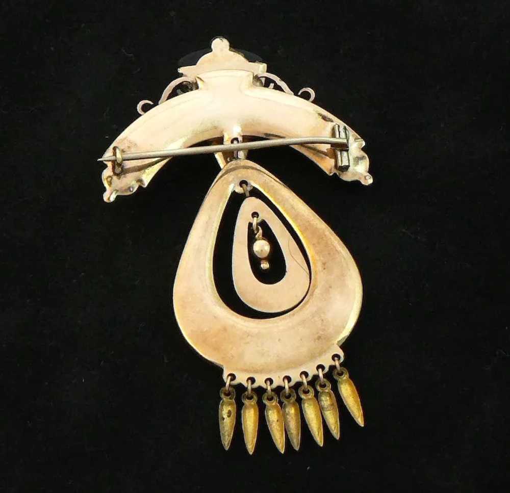 Victorian Gold Filled Onyx Dangling Fringe Seed P… - image 4