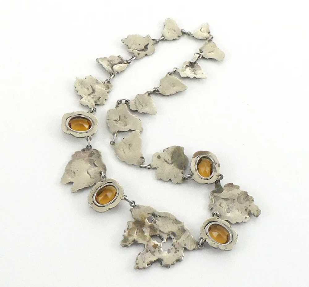 Silver Plated Grapes and Leaves Citrine Glass Nec… - image 6