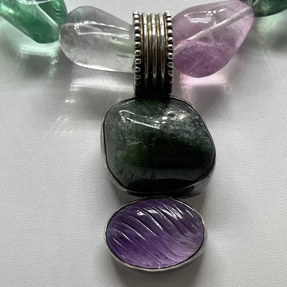 Rebecca Collins Semi-Precious Stone Pendant and S… - image 3