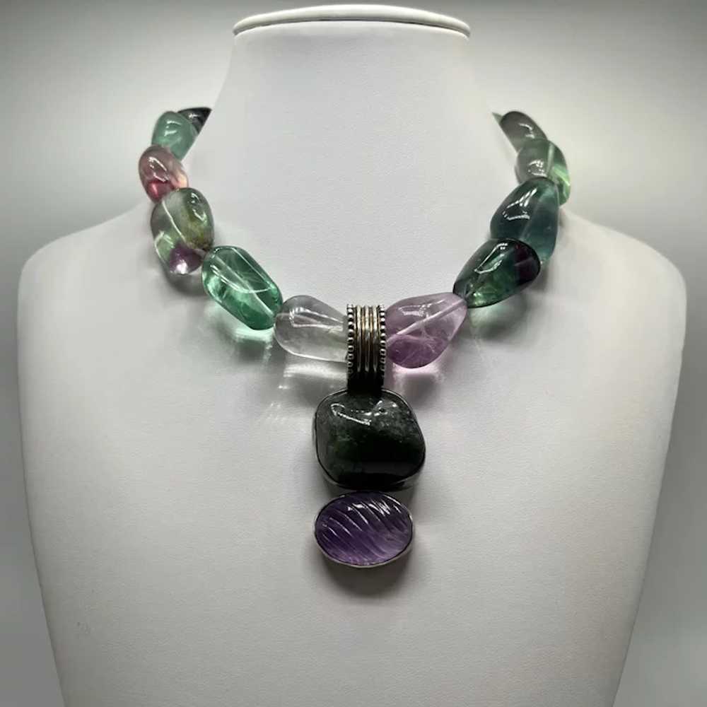 Rebecca Collins Semi-Precious Stone Pendant and S… - image 4