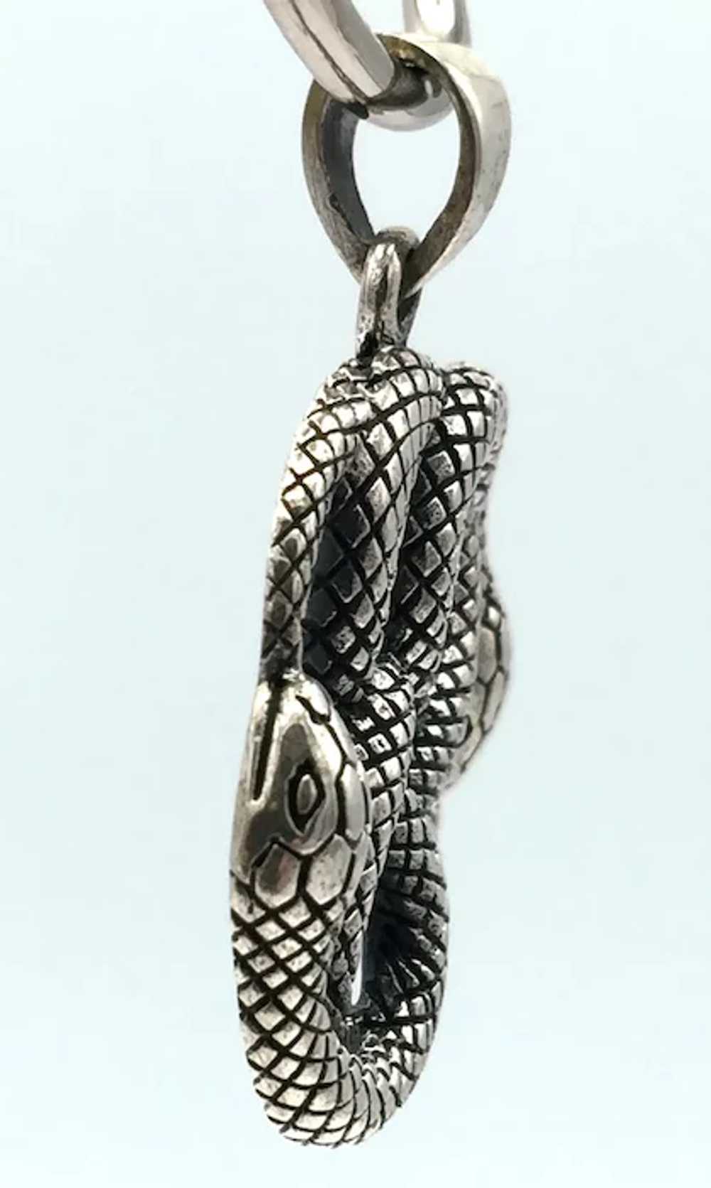 Celtic Snake Knot Pendant - Sterling Silver - image 2