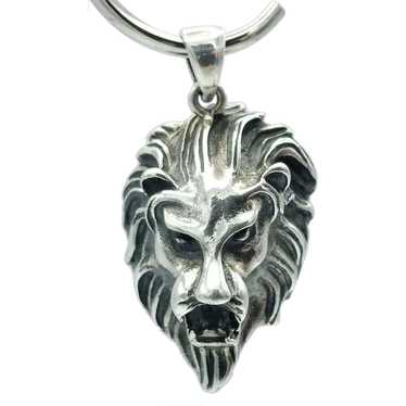 Lion Bust Pendant - Sterling Silver