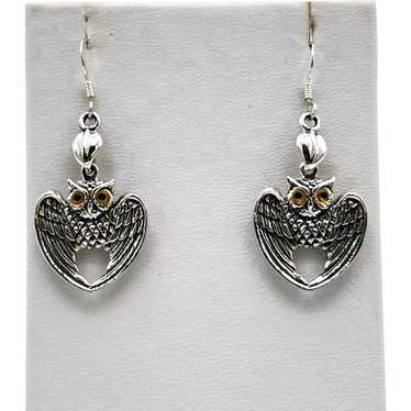 Owl Earrings - Sterling Silver - image 1