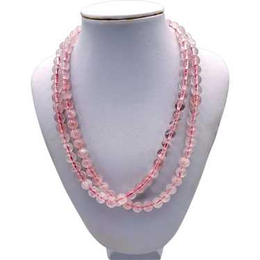 Rose Quartz Gemstone Necklace Strand