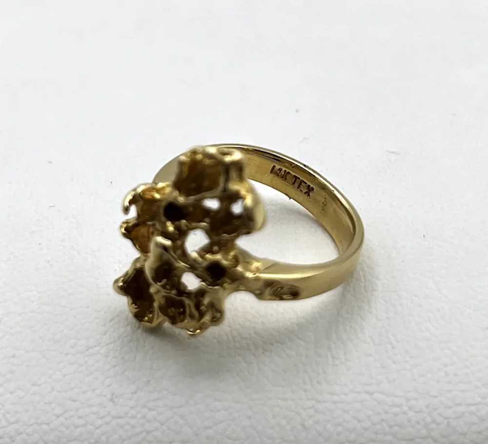 14K Gold Nugget Ring - image 8