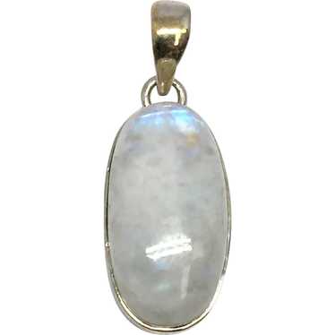 Moonstone Cabochon Pendant - Sterling Silver