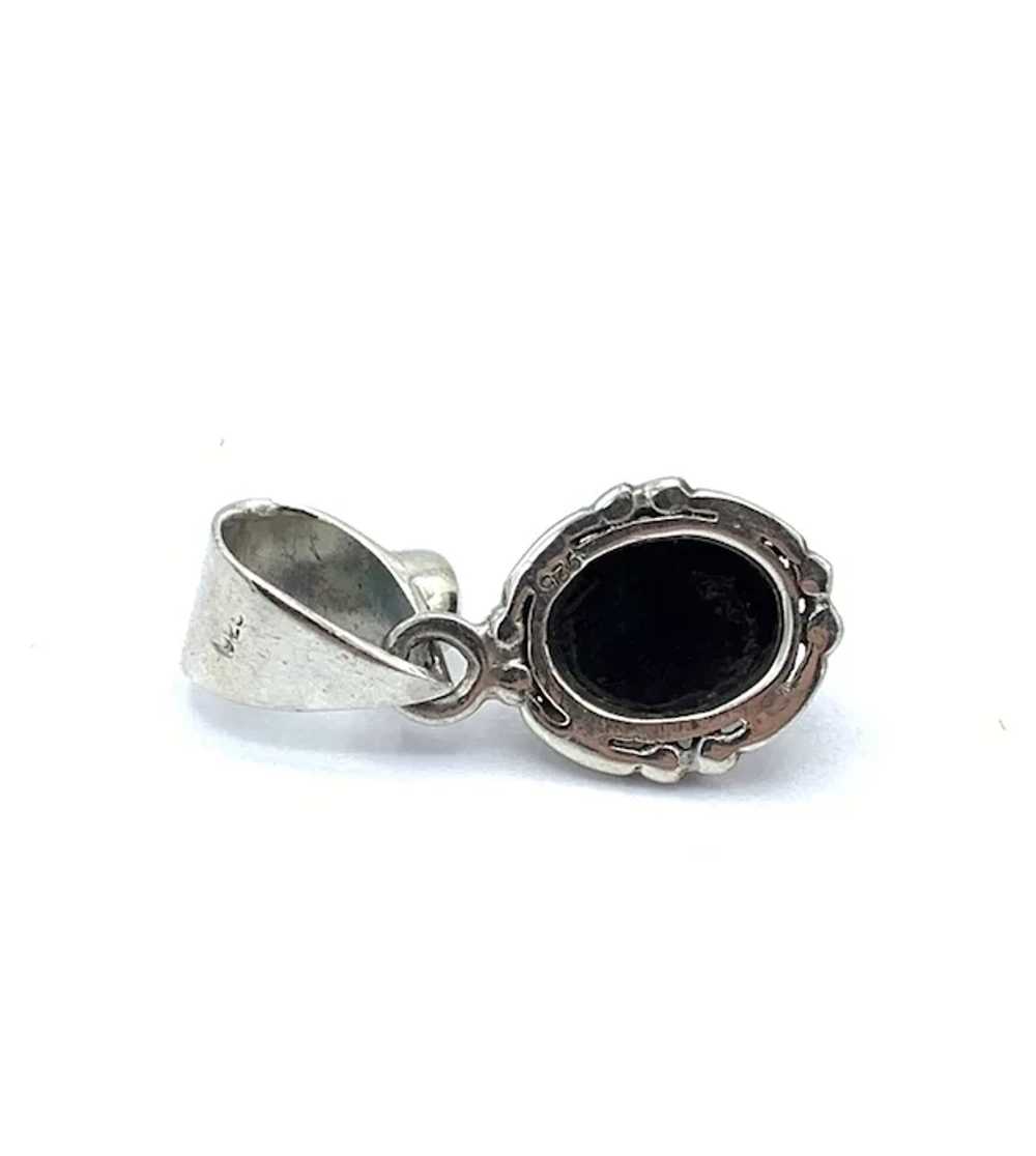 Black Onyx & Garnet Pendant - Sterling Silver - image 4