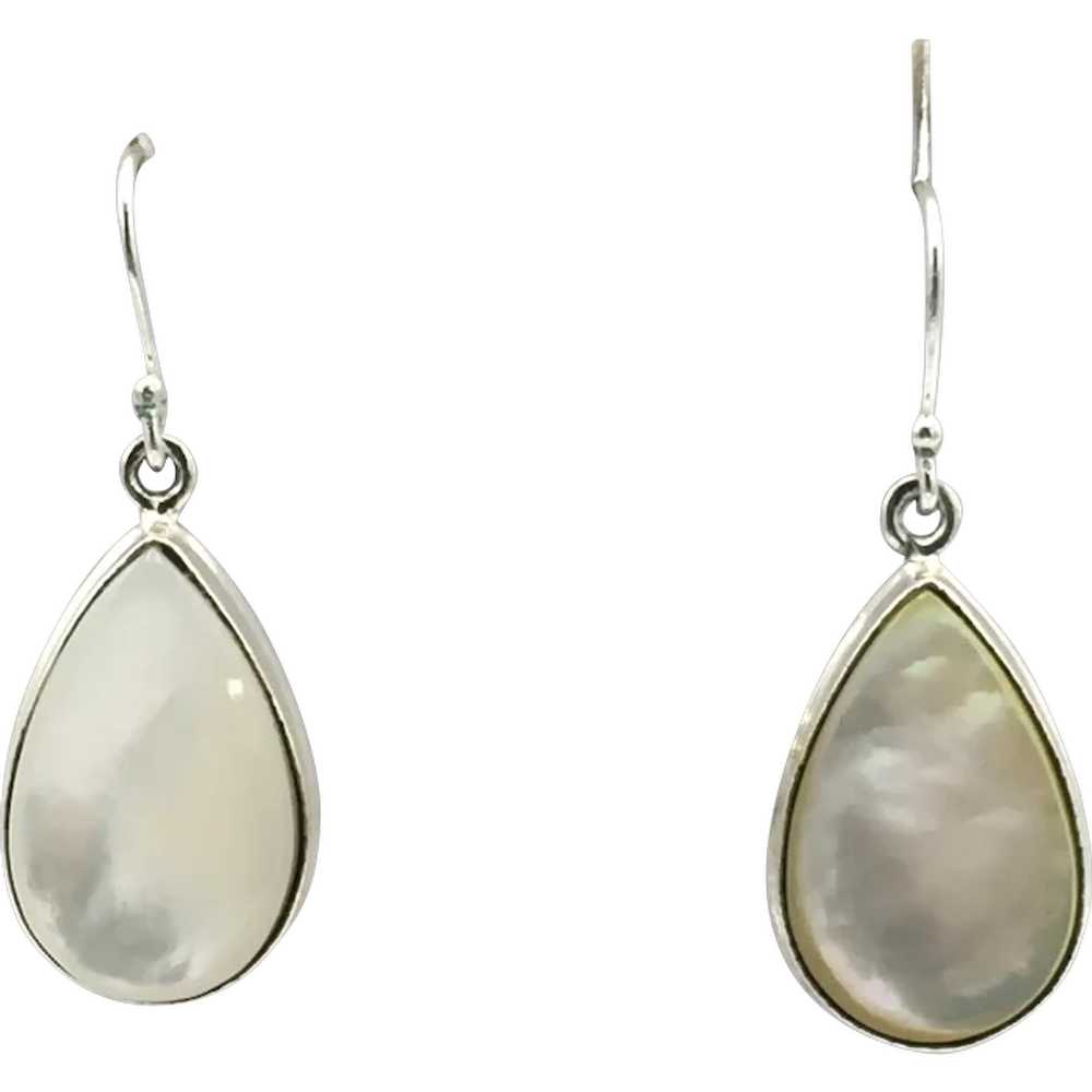 Mother of Pearl Earrings - Sterling Silver - image 1