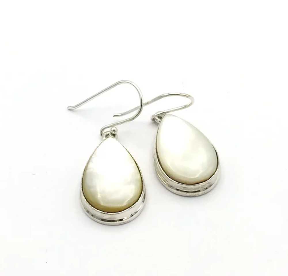 Mother of Pearl Earrings - Sterling Silver - image 3