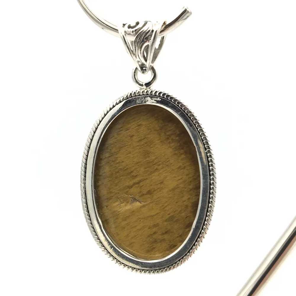 Tiger's Eye Cabochon Pendant - Sterling Silver - image 4