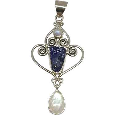 Moonstone & Tanzanite Pendant - Sterling Silver - image 1