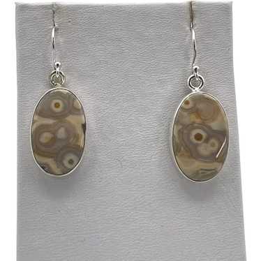 Lace Agate Earrings - Sterling Silver - image 1
