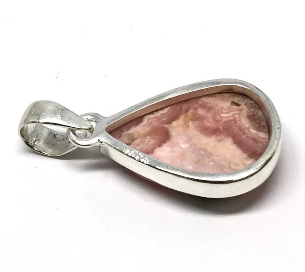 Rhodochrosite Cabochon Pendant - Sterling Silver - image 3