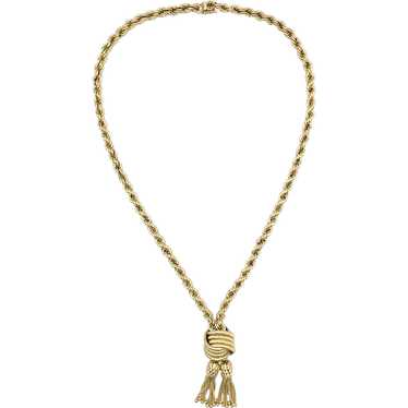 Pineapple Knot 14K Gold Rope Necklace