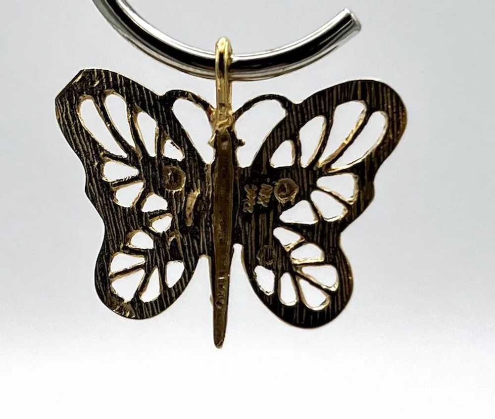 14K Diamond Cut Butterfly Pendant - image 2