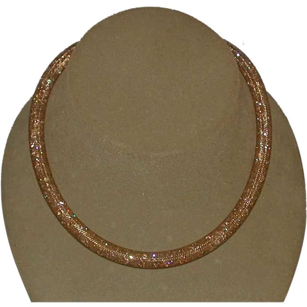 Swarovski Golden Stardust Crystals, Mesh Necklace - image 1