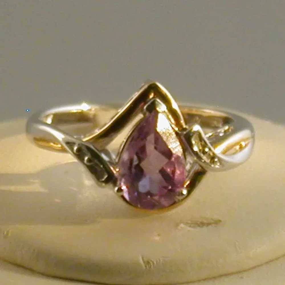Amethyst/Diamond Ring In 10K Gold/Sterling Silver… - image 7