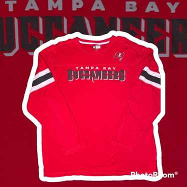 Vintage Tampa Bay Buccaneers T Shirt Mens XL Red Long Sleeve Black Trim NFL