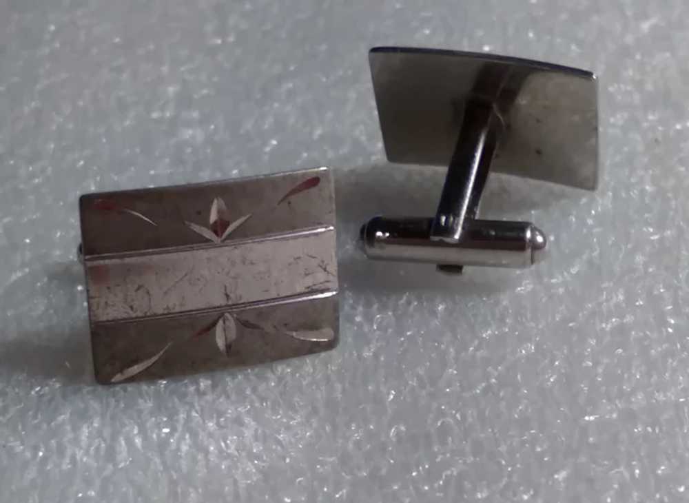 Cufflinks Flex Let Sterling Etched Cuff Links Spa… - image 7