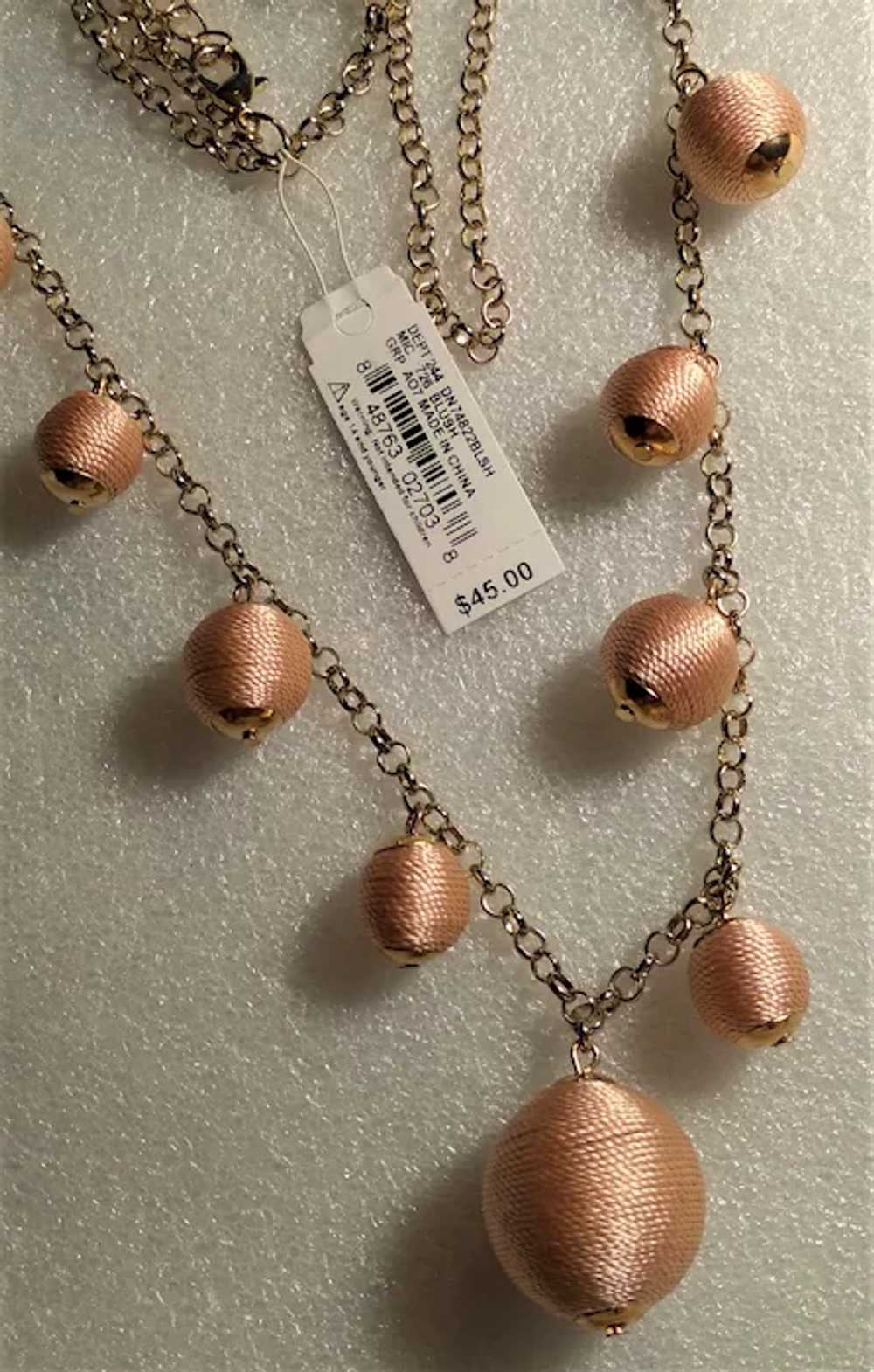 Necklace Anna & Ava Silk Wrapped Spheres Statemen… - image 5