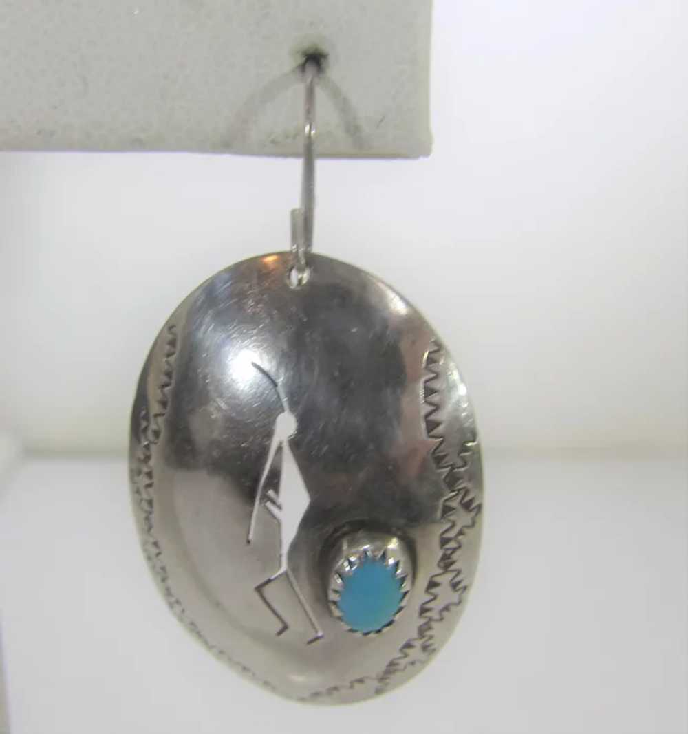 Native American Sterling Silver Turquoise  Caboch… - image 3