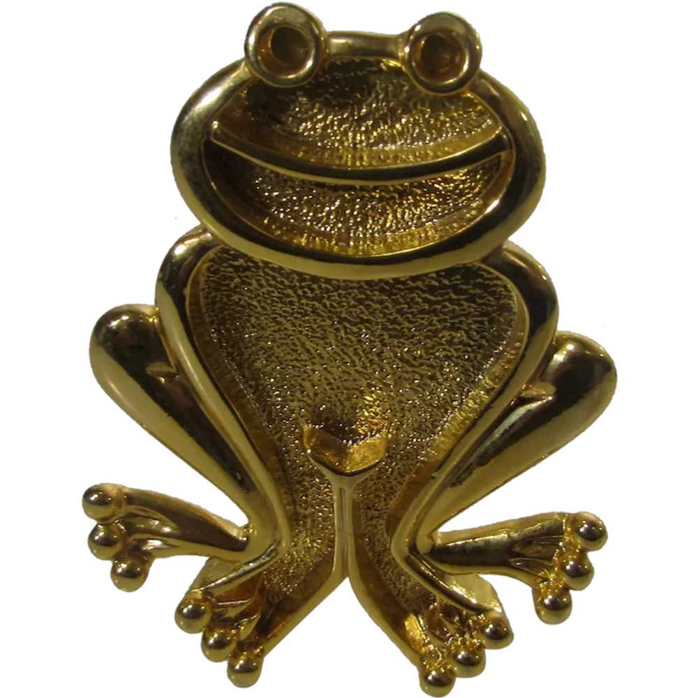 Frog Gold Tone Pin With Attitude - image 1