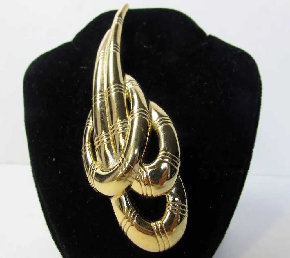 Vintage Givenchy Big Bold Goldtone Pin - image 3