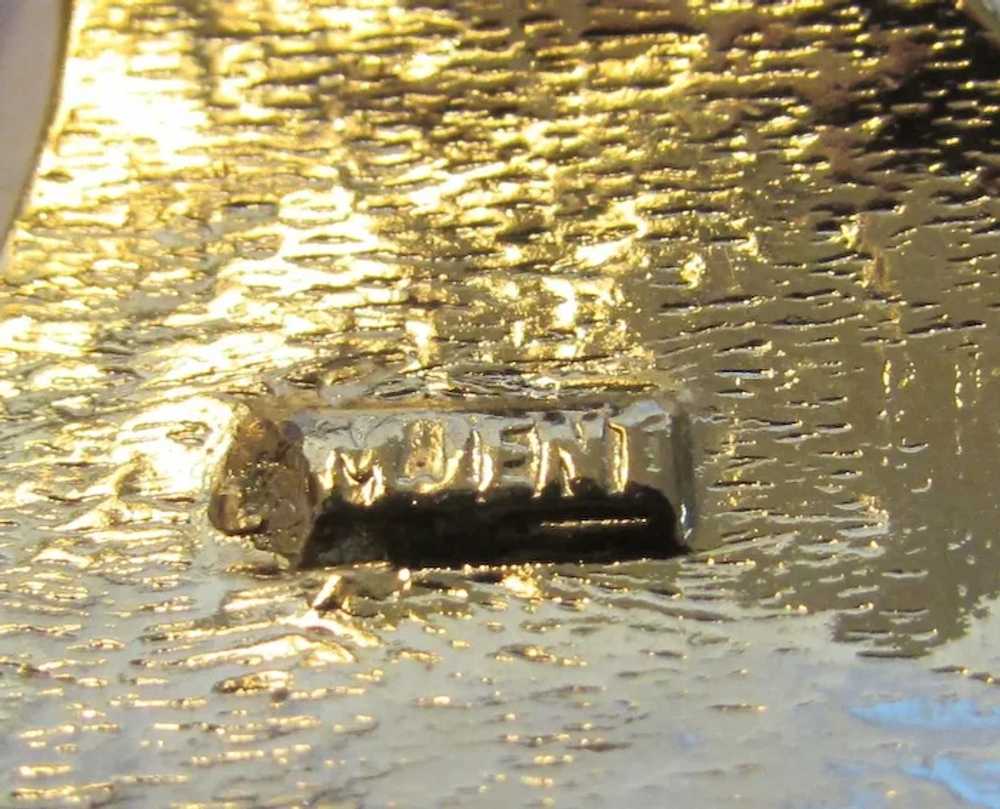 Vintage Signed MJent Modernist Goldtone Pin - image 6