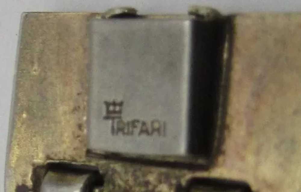 Vintage Crown Trifari Goldtone Articulated Bracel… - image 5
