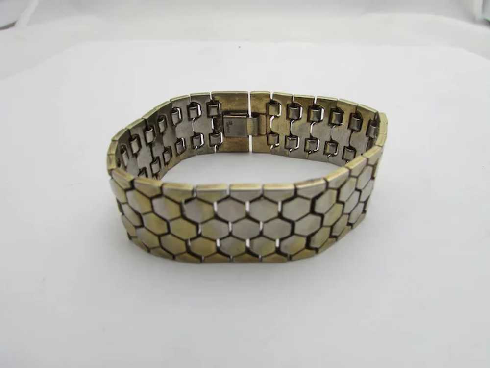 Vintage Crown Trifari Goldtone Articulated Bracel… - image 6