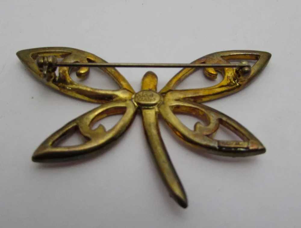 Vintage Joan Rivers Dragonfly Pin in Pink and Pur… - image 4