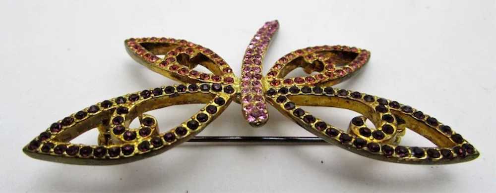 Vintage Joan Rivers Dragonfly Pin in Pink and Pur… - image 9