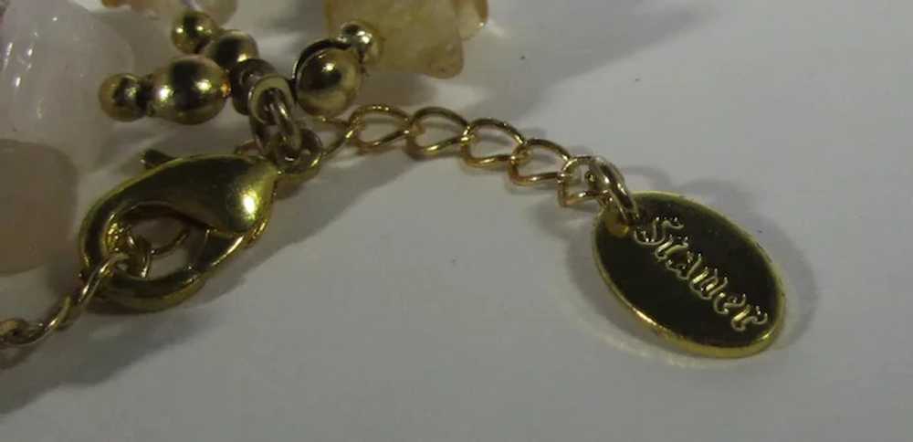 Vintage Gemstone Nugget Three Strand Necklace Fea… - image 5