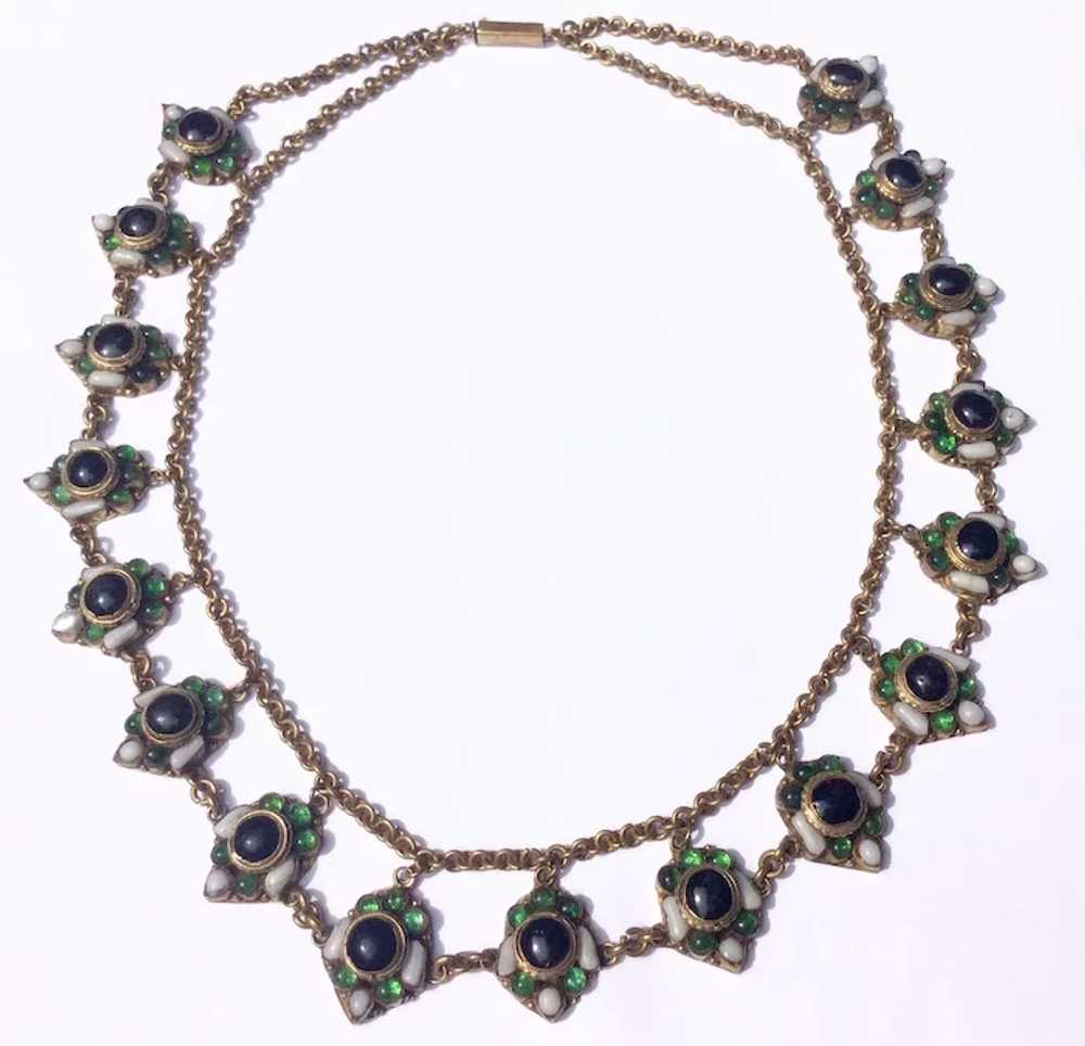 Max Neiger Brass Czech Glass Necklace - image 2