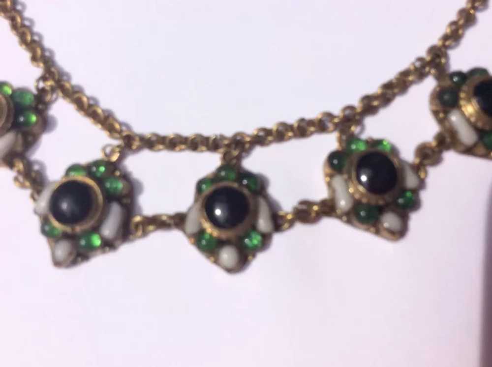 Max Neiger Brass Czech Glass Necklace - image 4
