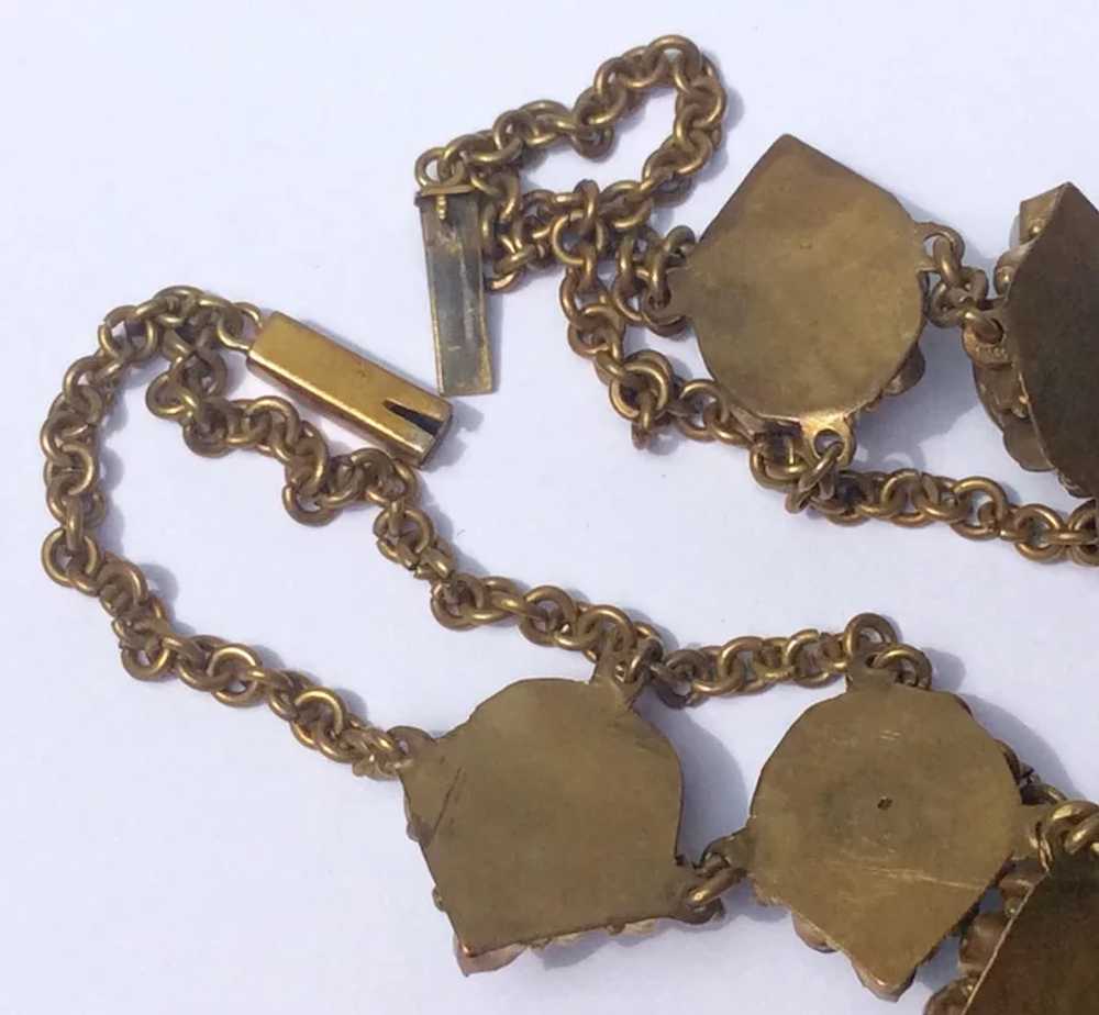 Max Neiger Brass Czech Glass Necklace - image 6