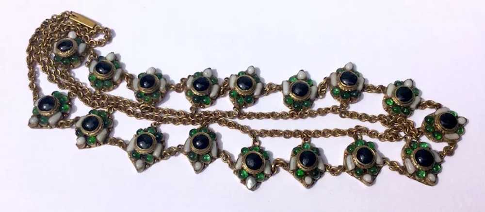 Max Neiger Brass Czech Glass Necklace - image 8