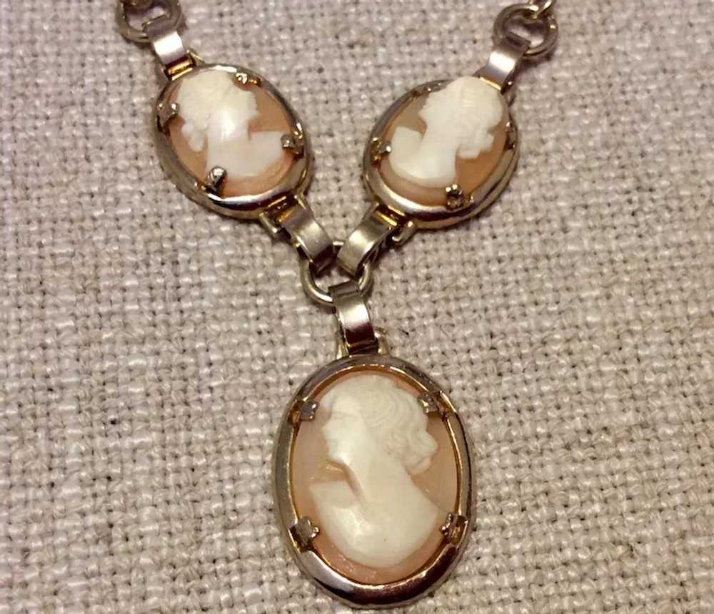 Antique Victorian Gold Filled Cameo Necklace - image 2