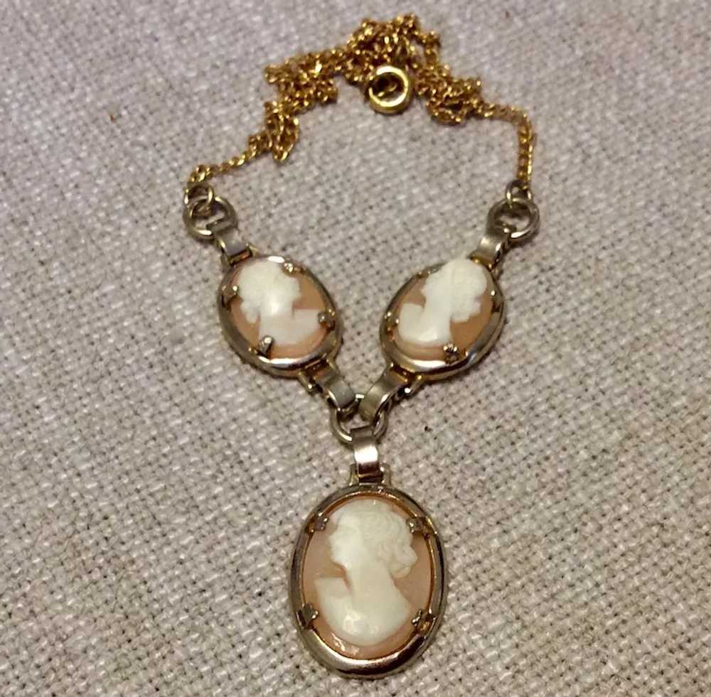 Antique Victorian Gold Filled Cameo Necklace - image 3