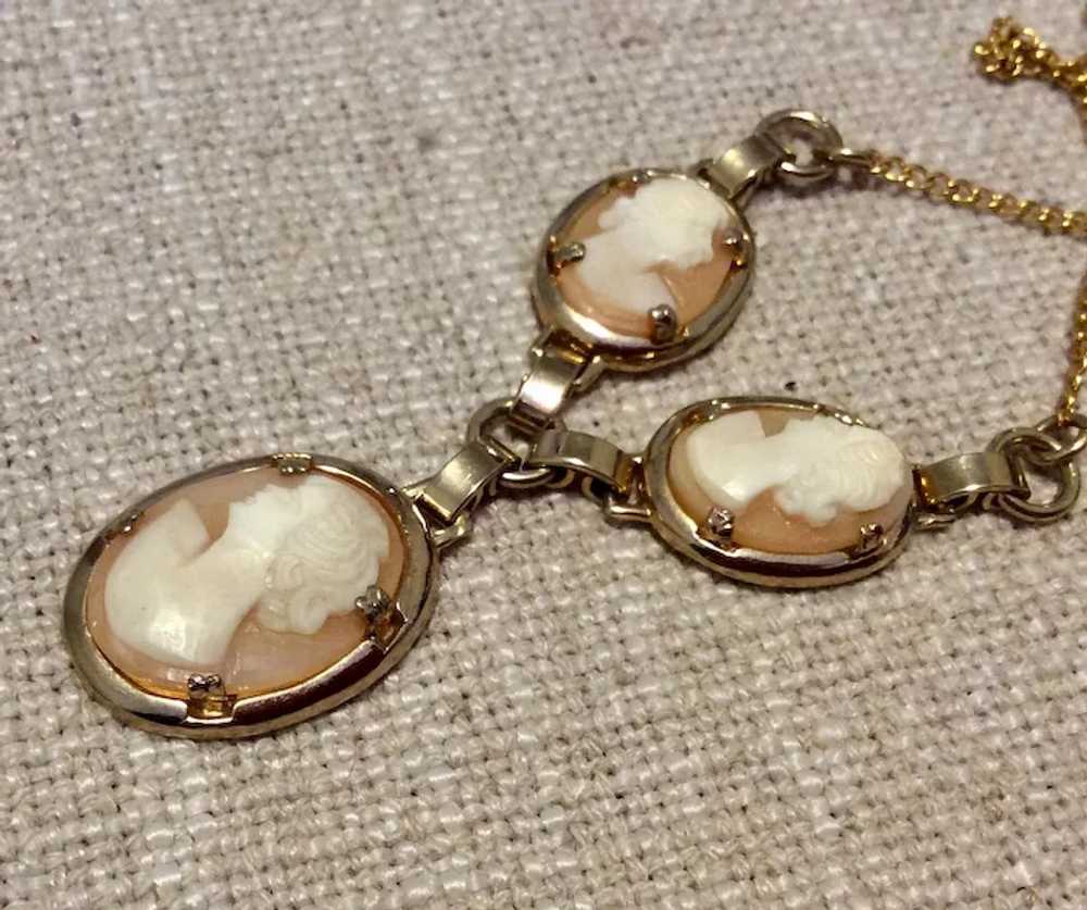 Antique Victorian Gold Filled Cameo Necklace - image 5