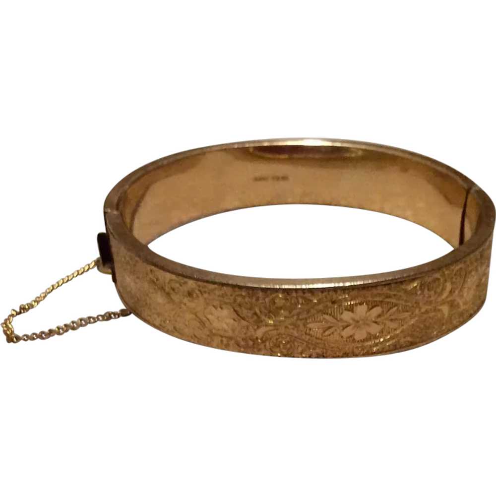 12K Gold Filled Hinged Bangle Bracelet FMCo - image 1