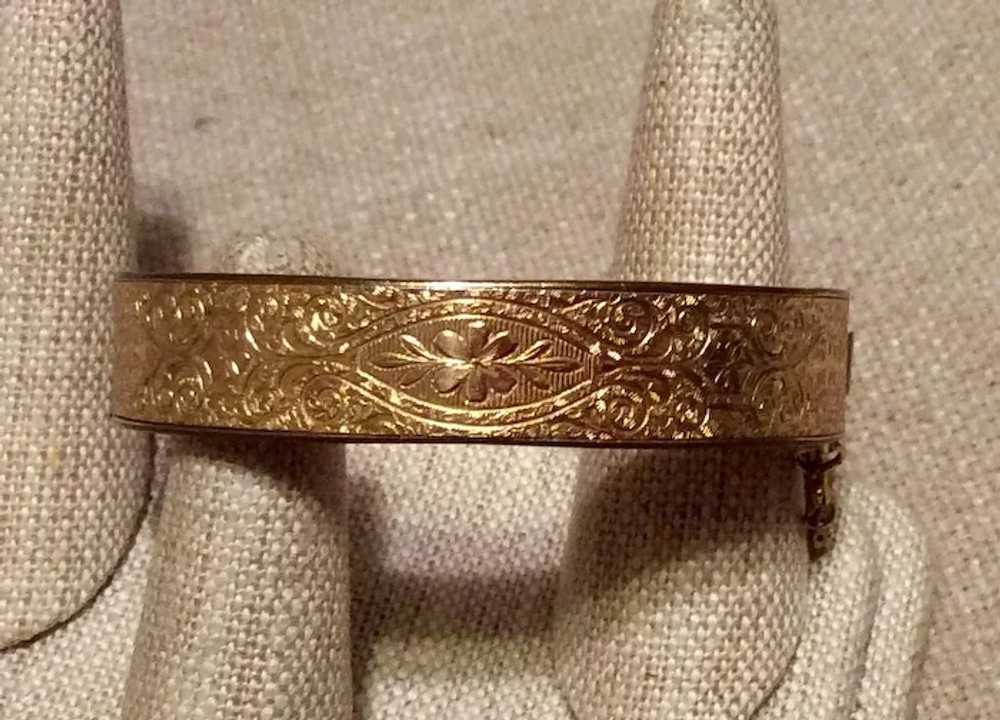 12K Gold Filled Hinged Bangle Bracelet FMCo - image 2