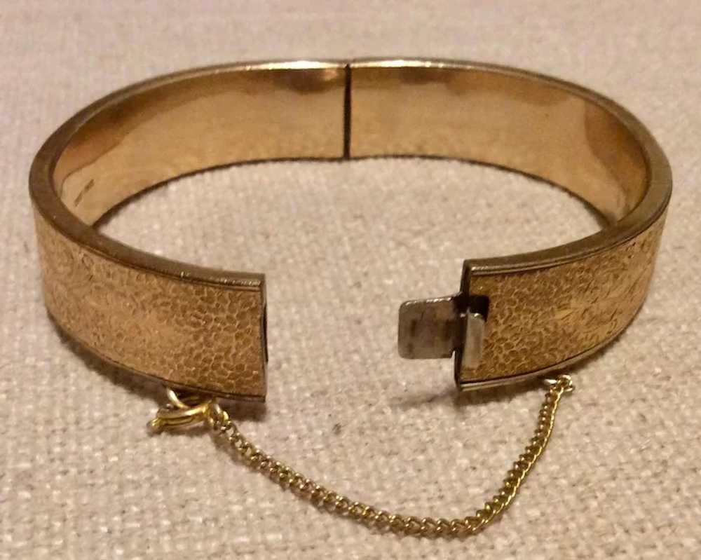 12K Gold Filled Hinged Bangle Bracelet FMCo - image 3