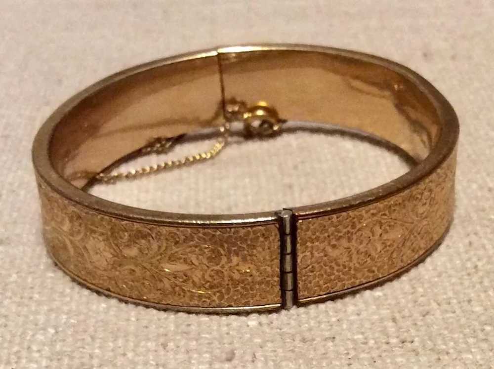 12K Gold Filled Hinged Bangle Bracelet FMCo - image 5