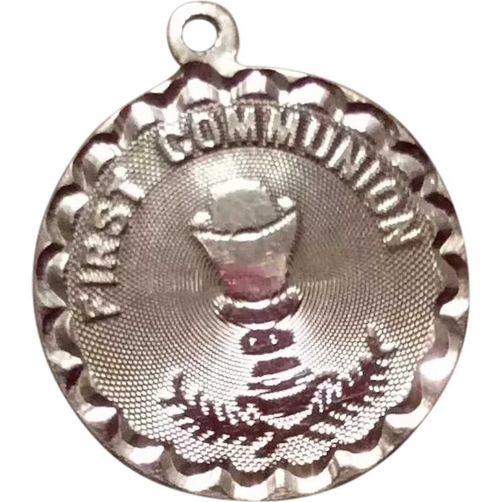 Spencer Sterling Holy Communion Charm Medal - Gem