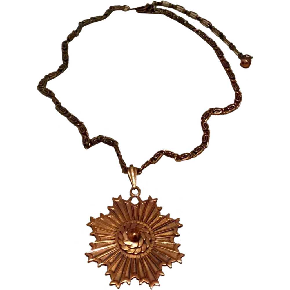 Genuine Copper Pendant Necklace Fancy Chain - image 1