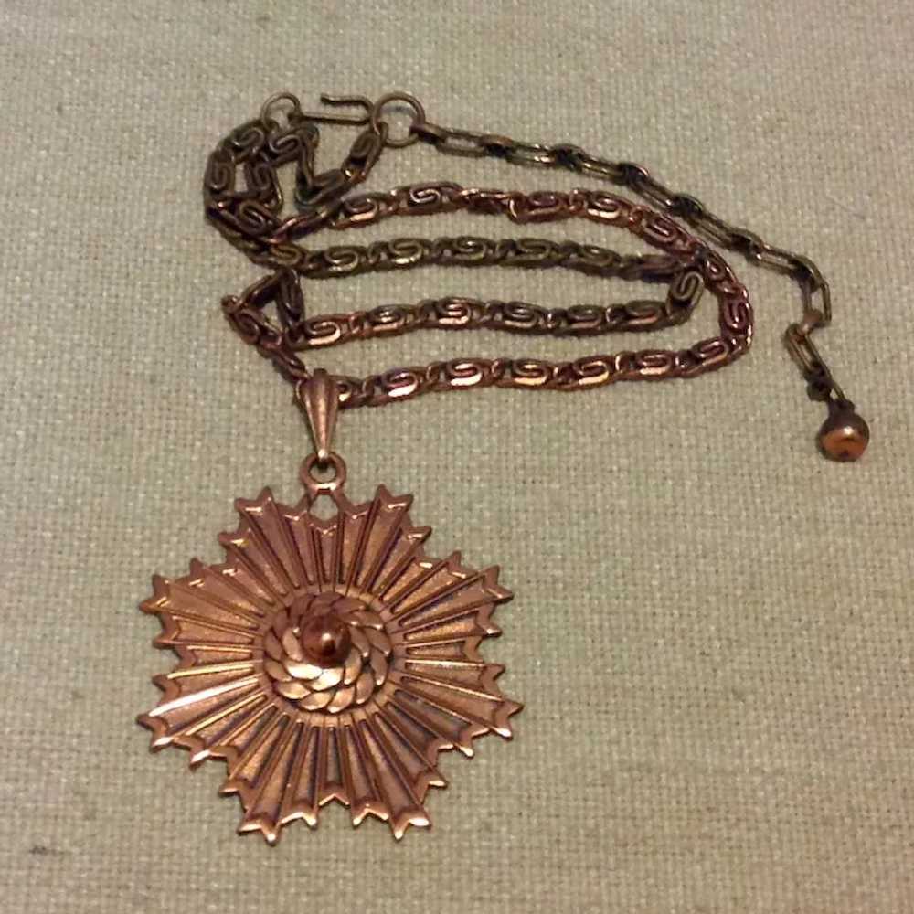 Genuine Copper Pendant Necklace Fancy Chain - image 2
